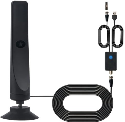 SGZIOO Indoor TV Aerial, Rewave Indoor Aerial for TV, TV Antenna with Signal Booster, Portable Digital aerial for 4K 1080P HD Local Channels