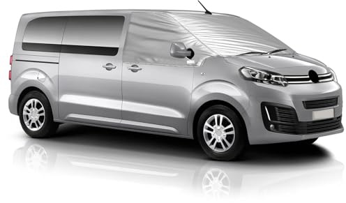 Auto Windschutzscheiben Abdeckung für 2016-2026 Citroen Jumpy Sonnenschutz | Silber Frontscheibe Wrap Cover Ersatz für 2019-2025 Opel Vivaro 2022-2025 FIAT Scudo