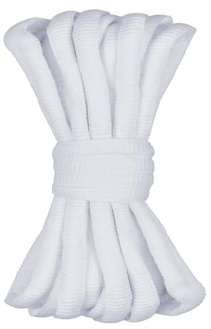 Gendewiner 1 Pair White 120mm Half round Shoelaces Oval Trainer Laces Replace Sneakers Shoe Laces