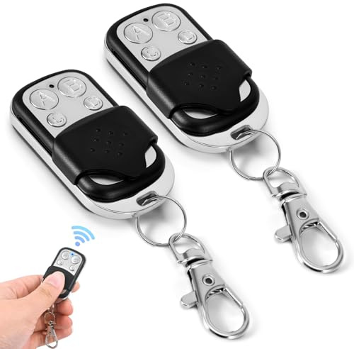Viitech 2 Stück Universal Garagentor Fernbedienung 433 MHz Fernbedienung | Kabelloser Schlüsselbund-Duplikator Feste Frequenz 433,92 MHz Toröffner für Automatische Toröffnung