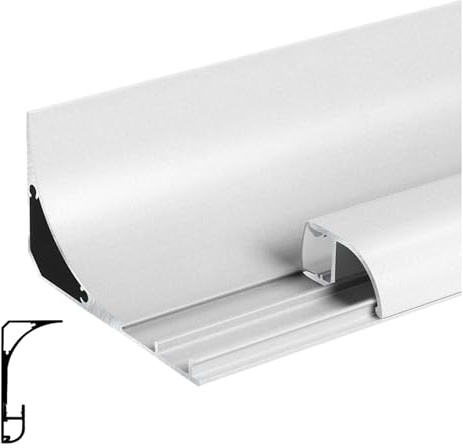 XJBWSDE Moldura de Techo con riel LED, Canal de luz Lineal de Aluminio para decoración de Paredes de Fondo y zócalos, difusor de moldura de zócalo (17 m de Largo)