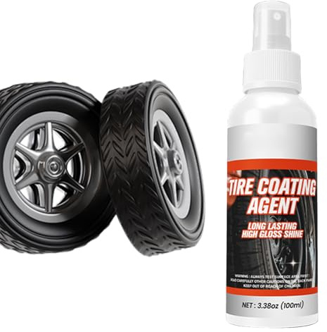Pruojhw Pintura negra brillante para neumáticos, protección duradera, potente, 100 ml – Limpiador de neumáticos negro y aerosol de revestimiento de llantas, para automóviles, camiones, SUV, cuidado