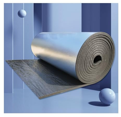 Selbstklebende Schalldämmungsbaumwolle aus Aluminiumfolie, 5–30 mm Wärmedämmmatte for Automobile, Dächer, Rohre, Wände, Mehrzweck-Hitzeschild, Geräuschdämpfer(1*9m/3.2*30ft,5MM(THK))