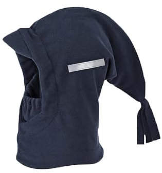 Sterntaler Schalmütze aus Microfleece - praktische Unisex Mütze mit Schirm - regulierbarer Mund- und Gesichtsschutz - gefüttert mit weichem Microfleece - marine, Größe 53