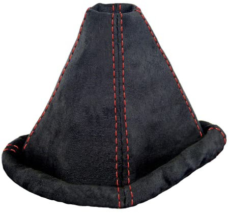 L&P A0118 Soufflet de Levier de Vitesses Faux Suede Style compatible avec VW Golf 2 3 Polo 6N pour Passat 35i Noir Rouge