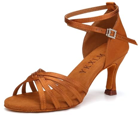YKXLM Scarpe da Ballo Donna Latino Americane Professionali Salsa Tango Valzer Raso Scarpe Ballo Latino Donna
