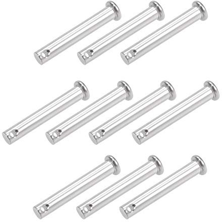 sourcing map 10 Stück Steckbolzen Einloch Splintstift Flachekopf Gabelkopfstifte Gelenkstift 8mm x 50mm Edelstahl 304