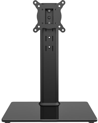 Hemuduplus Supporto TV da Tavolo, Piedistallo TV Universale 13 a 32 Pollici, Supporto Monitor Girevole 100º, Staffa Monitor Scrivania Regolabile in Altezza, Rotazione, Staffa Schermo fino a 35kg