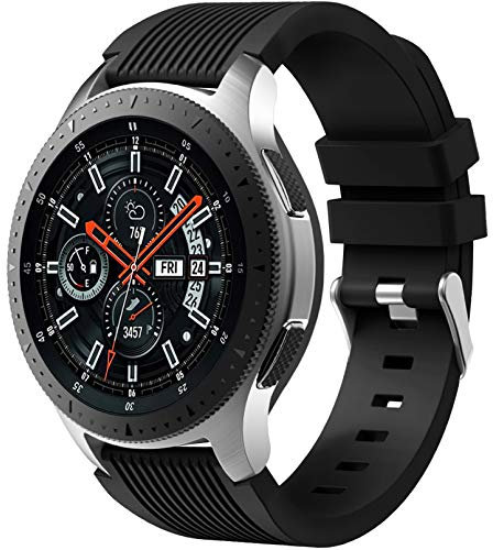 Dirrelo Cinturino Compatibile con Samsung Galaxy Watch 3 45mm/Galaxy Watch 46mm/Huawei GT 2 46mm, 22mm Sportivi Cinturini Morbido Silicone Ricambio per Samsung Gear S3 Frontier per Uomo Donna, Nero