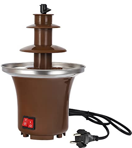 Fuente de Chocolate 3 Alturas, Acero Inoxidable, Función para Mantener el Chocolate Caliente, 35 W