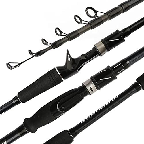 ZZTWER Ultraleichte Teleskop-Carbon-Angelrute, langlebige Casting-Spinnrute, tragbares Reise-Outdoor-Sport-Angelgerät