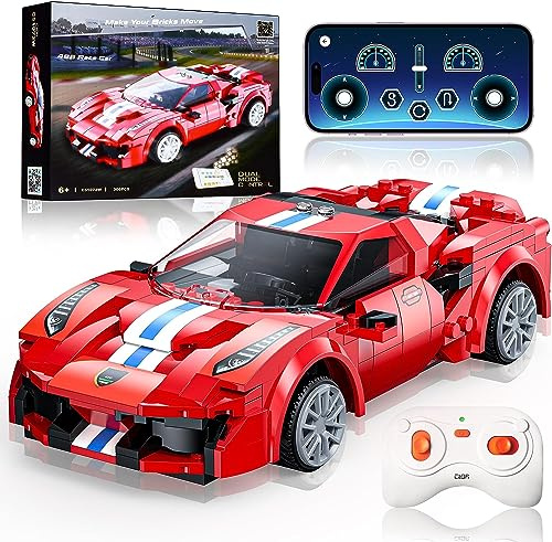 Jouets de Construction de Voitures Télécommandées, Voitures Technic 2.4GHz Télécommandées et Contrôlées par APP, Kit de Blocs de Construction de 306 Pièces pour Enfants Les Garçons Filles de 6-12 Ans