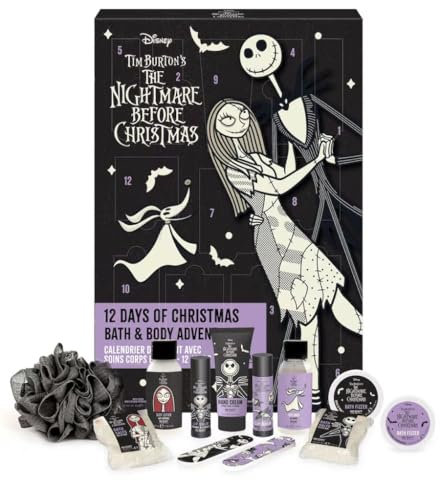 MAD BEAUTY Disney Tim Burton Nightmare Before Christmas 12 Days Christmas Advent Calendar, Beauty & Cosmetics Gifts, 12 Bath Items