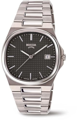 Boccia Herren Analog Uhr mit Titanium Armband 3657-04