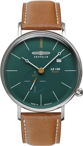 Zeppelin lz120 Rome Herren Uhr analog Quarzwerk mit Leder Armband 7138-3