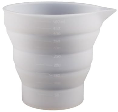 Outil de mesure pliable en silicone - Gobelet doseur transparent - Moules en résine époxy - Pour projets de bricolage en résine époxy - Verre doseur en silicone antiadhésif