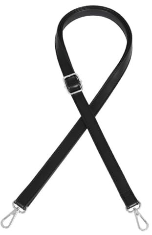 PSOWQ 1 Stück Verstellbarer Schultergurt, Frauen Leder Schulterriemen Taschenriemen,Tasche Schultergurte Gurt Riemen, Längenverstellbarer 70-130cm - Schwarz