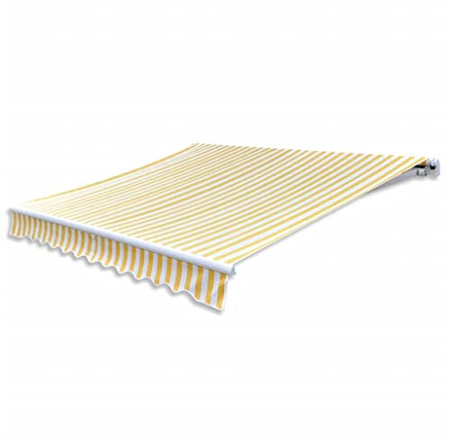 AUVYI Marca articolata motorizzata 4 m giallo/bianco makis tessuto per balcone tenda da sole per davanzale finestra parasole balcone tenda da sole giardino tenda da sole regolabile
