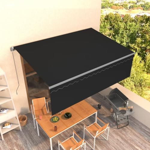 Terrassen-Markisen,Gelenkarmmarkisegelenkarmmarkise Einziehbar Mit Jalousie 4x3 M Anthrazitideal FüR Den Einsatz Im Freien, FüR TüRöFfnungen, Terrassen, Balkone