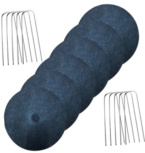 POPETPOP 1set Non-woven Fabric Covers Ground Stakes Garden Barrier Mulch for Plant Driveways and Landscaping Easy to Install Diameter