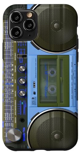 Boombox Throwback Music Stereo Ghettoblaster, Blau Hülle für iPhone 11 Pro