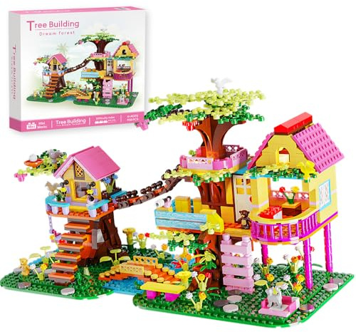 RAVAYO Creative Tree Building Block Set,958pcs Mini Brick Toy for Kids Girls Age 10 11 12 14