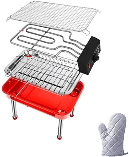 HOABBR Barbecue à Charbon de Bois pour extérieur et intérieur, Barbecue au Charbon de Bois, Portable, de Table, Four électrique extérieur, Barbecue Multifonctionnel, sans fumée, pour la Maison