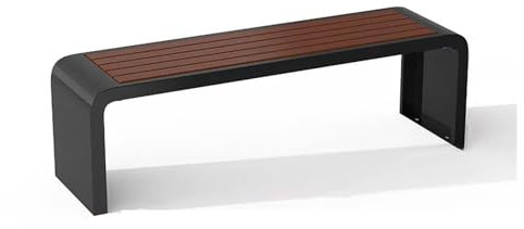 Gartenbank aus Stahl, Terrassenbank für den Parkgarten, wetterfest, Tragkraft 400 kg, Gartenmöbel-Sofa für die Veranda mit Lattensitz, für Park, Hof, Rasen, Balkon, Hinterhof (Farbe: Schwarz