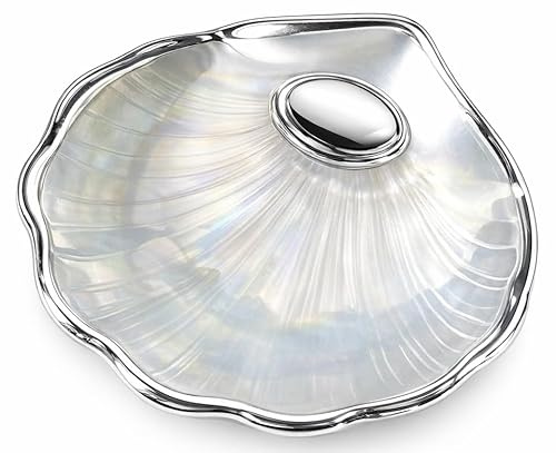 Concha Bautizo Personalizada Plata bilaminada de cristal color Nacarado