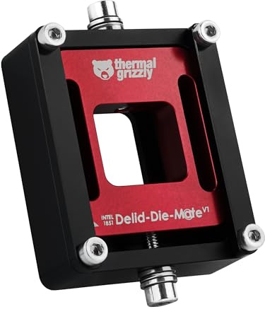 Thermal Grizzly Delid-Die-Mate V1 Herramienta delid Intel LGA1851 | Herramienta delid, Direct Die, transferencia térmica optimizada, aluminio, TG Scraper incluido, LGA1851, Intel Core Ultra 200