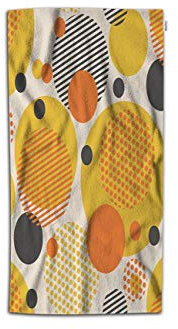Duschtücher Kreis Vintage Geometrische Doodle Polka Dot Bälle Gelb Sporthandtuch Saugfähige Handtücher Leichte Gästetücher Für Sport Männer Damen 40X70Cm