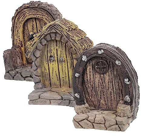 BESPORTBLE 3st Harzsimuliertes Kleines Holz Märchenhaus Möbel Mini-fee Gartenzwerg Künstliche Hängepflanze Feenhafte Gartentür Gartenfee Im Freien Geschichtentür Drinnen Produkte Kunstharz