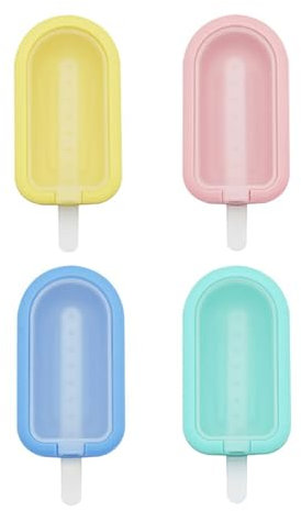 Paquete de 4 prácticos moldes de helado con palillo de silicona para postres para fiestas y reuniones