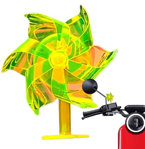 Motorrad Windmühle, rotierende Windmühle für Motorräder, LED-Windmühlen-Dekoration für den Lenker für Elektroroller, Deko-Werkzeug mit Klebefunktion