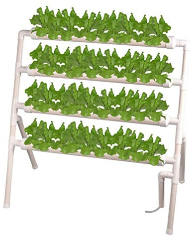 Hydroponik-Anbausystem, Hydroponisches Anzuchtset, 4-lagiges 36-lagiges hydroponisches System, PVC-Hydrokulturrohr für Gemüse, Salat, Blumen und Früchte