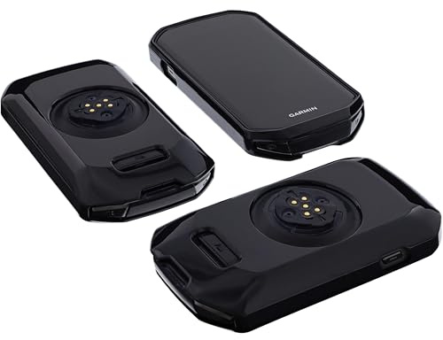 foto-kontor Fodral kompatibelt med Garmin Edge 1050 TPU skyddshölje väska svart stötsäker reptålig för MTB landsvägscykel e-bike