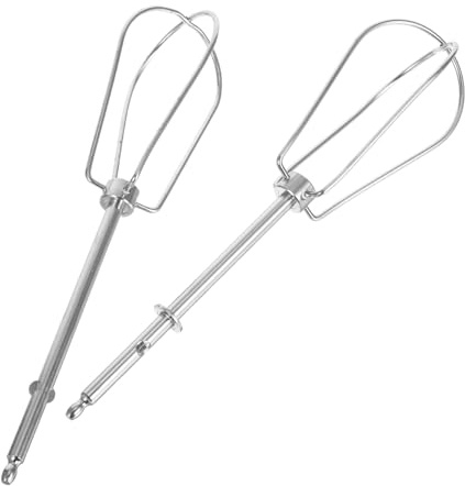 MUELODSIC Accessoire Polyvalent pour Batteur Électrique Lot de 2 Pièces de Rechange en Acier Inoxydable Argenté Facile à Nettoyer Cuisine et Pâtisserie