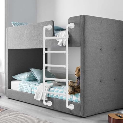 Scala universale doppia per letto a castello, 3/4/5 gradini, montaggio a parete, in ferro battuto, scala di emergenza antincendio, per dormitori, camper, tetti, casa e ufficio, regolabile da 100 a 300