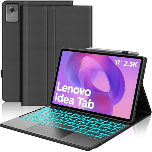 Occtingkind Per Lenovo Idea Tab 11 Cover Tastiera con RGB & TP Italiana | Con Retroilluminazione 7 Colori & Touchpad - Premium per la produttività, Tastiera per Lenovo Idea Tab 11 Nero