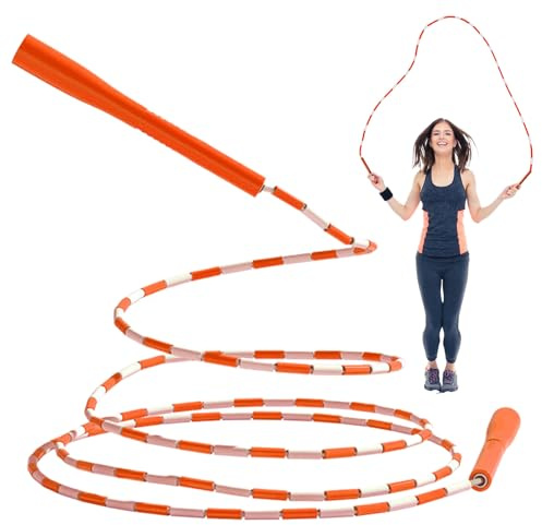Perlen-Springseil – TPE, verstellbar, 2,8 m Fitness-Seil, glatte PP-Perlen und lange Griffe, Aerobic-Übungen, ideal für Kinder und Erwachsene für Indoor- und Outdoor-Training