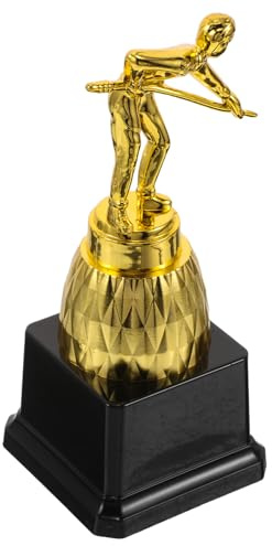 Veemoon Coppa Premio d'oro in Plastica per Torneo di Biliardo e Snooker, Statuetta Decorativa Giocatore, Premio per Competizioni e Feste Sportive