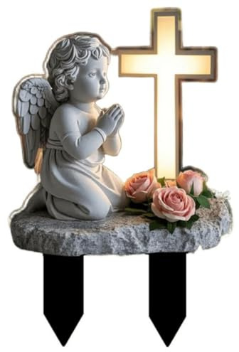 yeeplo 2D-gårdsskylt, gravsmycke väderbeständig, gravdekoration, kyrkogård dekoration, gravdekoration väderbeständig snygg blomkruka ornament, platt akryldekoration för krukgården (c)