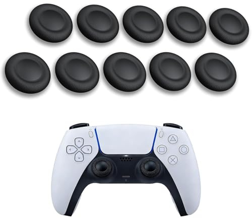Juego de 10 Tapas para Mando de PS5/PS4,Joystick Thumbstick Grips, Tapas de Botones de Silicona, diseño Antideslizante con Textura láser, Resistentes al Desgaste, para mandos de PS5/PS4