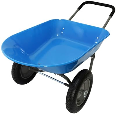 Heavy-Duty Two-Wheeled Garden Utility Cart with Large Pneumatic Tires and Rust-Resistant Tray