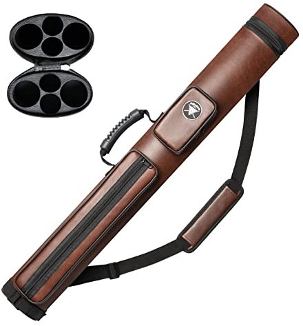 Adhafera Billardqueue-Koffer 2x2 Hard Pool Stick Case aus Kunstleder Billard Zubehör