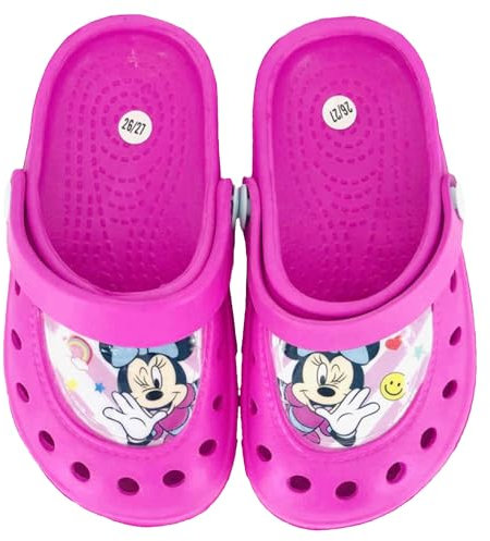 Disney Ariel Frozen Minnie Stitch - Bambina - Clog Sandalo Sabot con Archetto di Tenuta Ciabatte Mare Piscina - Prodotto Originale [Minnie 14190 Fucsia - 32]