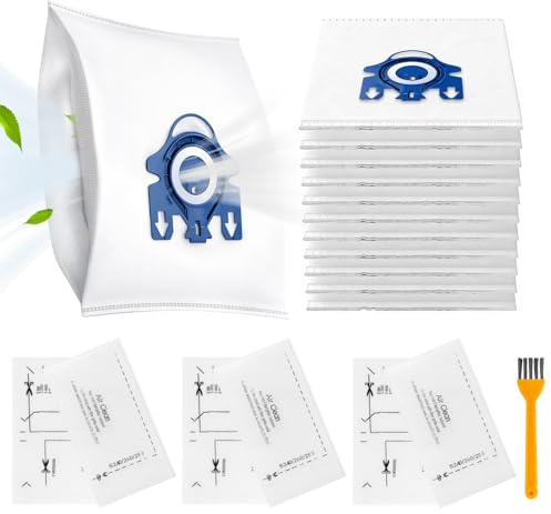 12 Pack C3 Hoover Bags Compatible with Miele Hoover Bags, Replaces for Miele GN Vacuum Bag, for Classic C1, Complete C3, S2, S5, S8, S400, S600, S2, S5, S8 Series, 9917710 10123220