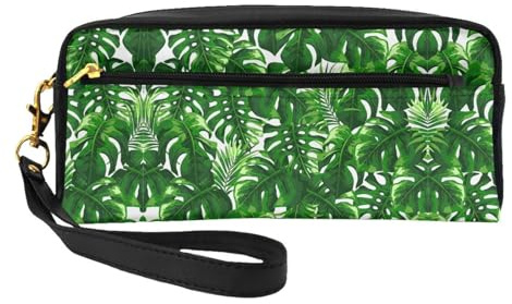 Monstera Deliciosa Banana Palm Small Makeup Bag, Travel Makeup Bag, Cosmetic Bag for Women, Cosmetic Bag Durable Zipper