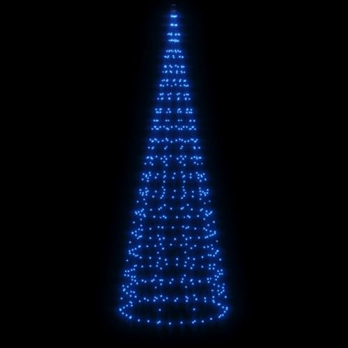 Tidyard LED Weihnachtsbaum für Fahnenmast Tannenbaum Lichterbaum Weihnachtsdeko Beleuchtung Außen Beleuchtet Lichterkette 550 LEDs Blau 300 cm
