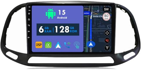RoverOne Autoradio GPS für Fiat Doblo 2015 2016 2017 2018 2019 Carplay Android Auto Stereo Head Unit Bluetooth Sat Navigation